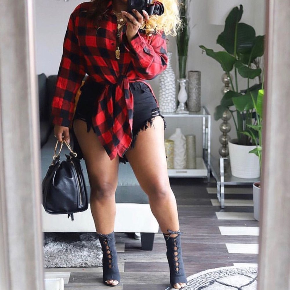 Split Side Shorts in Black